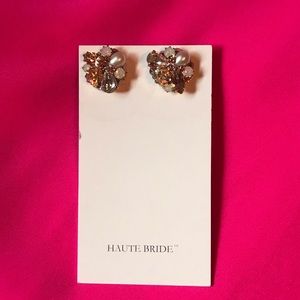 BHLDN Haute Bride Swarovski Crystal&Opal Earrings